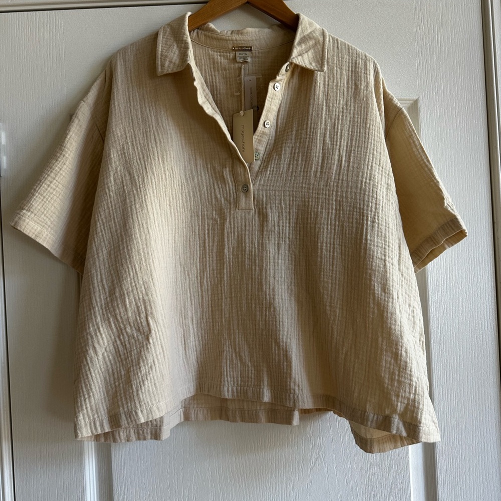 Magaschoni Cream Button-Up Shirt